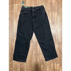 EasyRigid Womens 12 Black Wash MidRise 90's‎ Relaxed Straight Jeans 100% Cotton